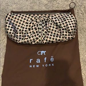 Rafe metallic clutch bag with polka dots